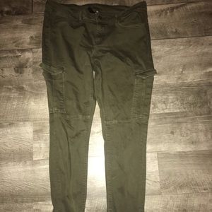 Green Cargo Skinny Jeans